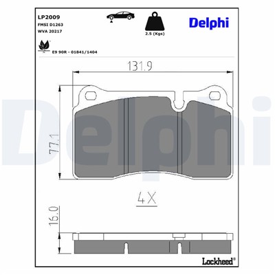 DELPHI LP2009 EAN: 5012759398739.