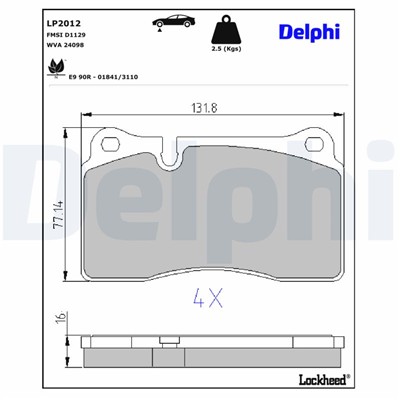DELPHI LP2012 EAN: 5012759398890.