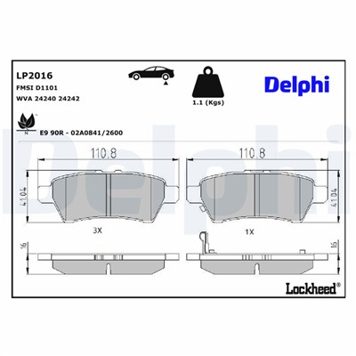 DELPHI LP2016 EAN: 5012759404980.