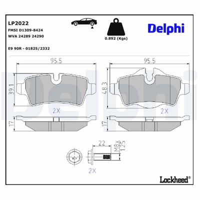 DELPHI LP2022 EAN: 5012759428368.