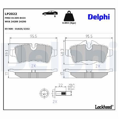 DELPHI LP2022 EAN: 5012759428368.