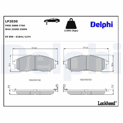 DELPHI LP2030 EAN: 5012759416723.
