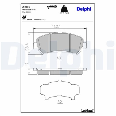 DELPHI LP2031 EAN: 5012759414026.