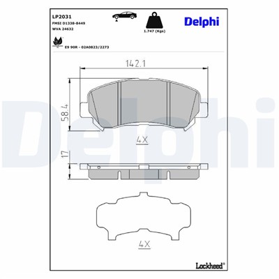 DELPHI LP2031 EAN: 5012759414026.
