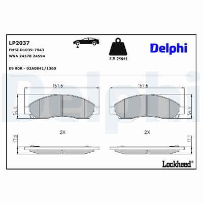 DELPHI LP2037 EAN: 5012759415849.