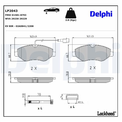 DELPHI LP2043 EAN: 5012759415894.
