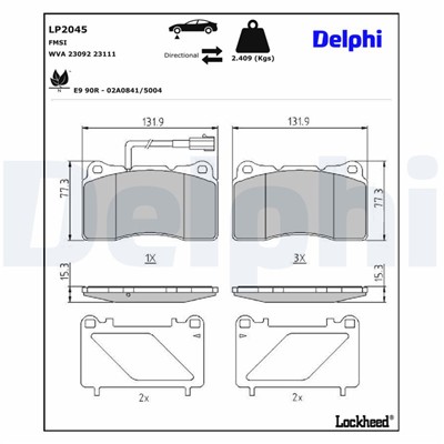 DELPHI LP2045 EAN: 5012759416891.