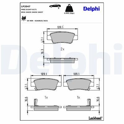 DELPHI LP2047 EAN: 5012759416747.