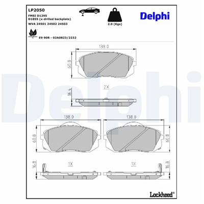 DELPHI LP2050 EAN: 5012759416754.