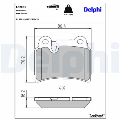 DELPHI LP2061 EAN: 5012759416808.