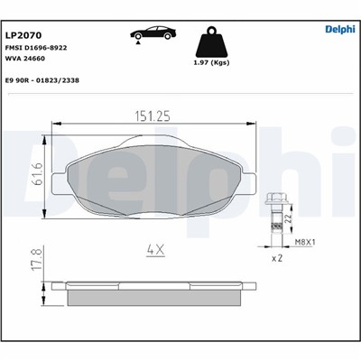 DELPHI LP2070 EAN: 5012759426876.