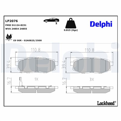 DELPHI LP2076 EAN: 5012759418475.