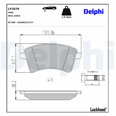 DELPHI LP2078 EAN: 5012759424667.