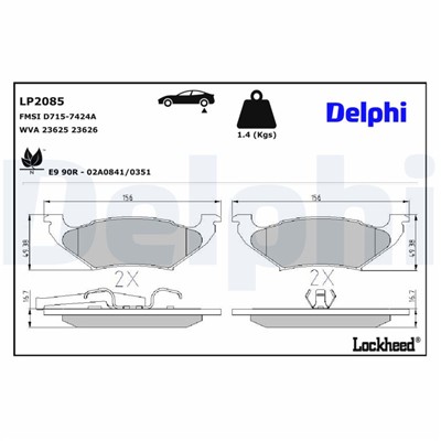 DELPHI LP2085 EAN: 5012759423950.