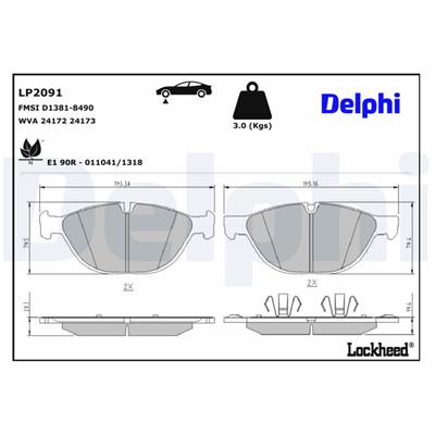 DELPHI LP2091 EAN: 5012759428351.