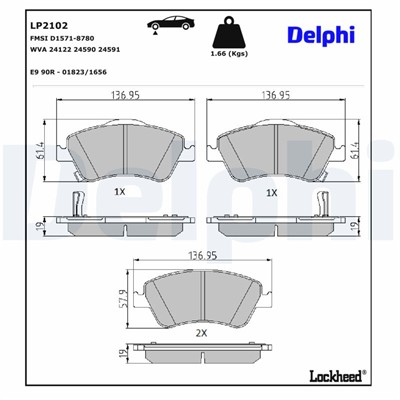 DELPHI LP2102 EAN: 5012759428504.