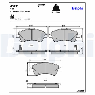 DELPHI LP2104 EAN: 5012759428528.
