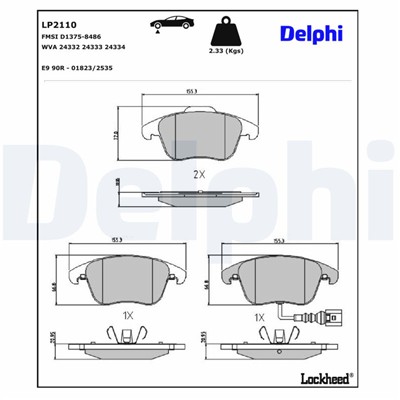 DELPHI LP2110 EAN: 5012759428542.