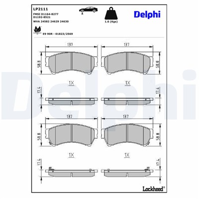 DELPHI LP2111 EAN: 5012759445907.