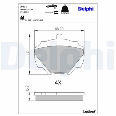 DELPHI LP211 EAN: 5012759301258.