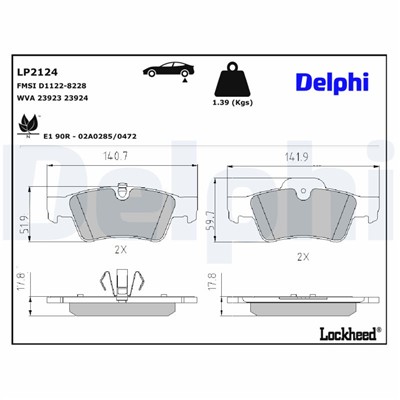 DELPHI LP2124 EAN: 5012759432044.