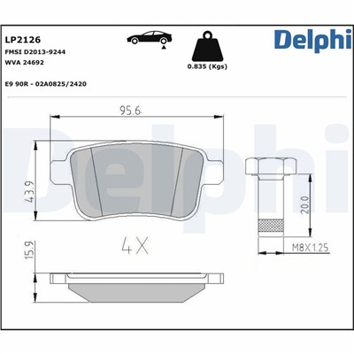 DELPHI LP2126 EAN: 5012759434062.