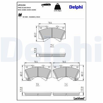 DELPHI LP2134 EAN: 5012759434086.
