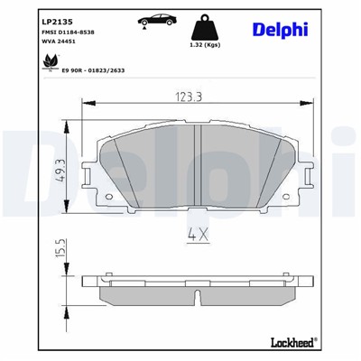 DELPHI LP2135 EAN: 5012759442272.