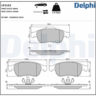 DELPHI LP2152 EAN: 5012759434178.