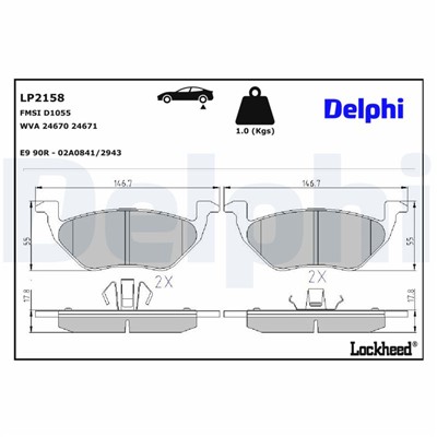 DELPHI LP2158 EAN: 5012759434239.