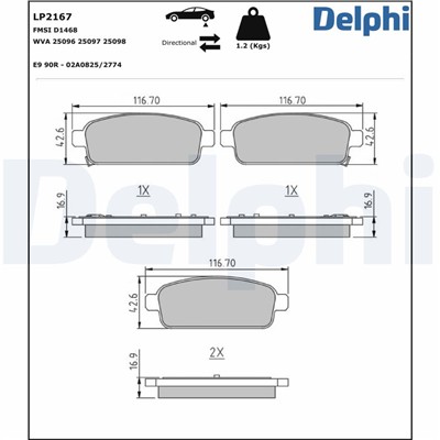 DELPHI LP2167 EAN: 5012759438459.