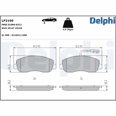 DELPHI LP2190 EAN: 5012759449721.