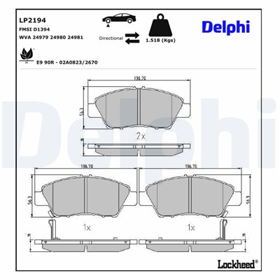 DELPHI LP2194 EAN: 5012759450468.