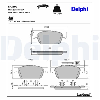 DELPHI LP2199 EAN: 5012759450512.
