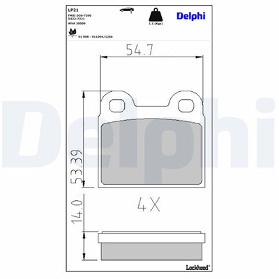 DELPHI LP21 EAN: 5012759300060.