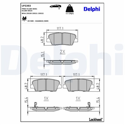DELPHI LP2202 EAN: 5012759451533.