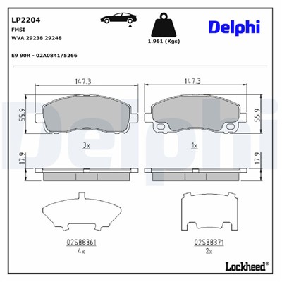 DELPHI LP2204 EAN: 5012759450529.