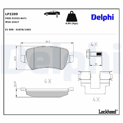 DELPHI LP2209 EAN: 5012759452608.