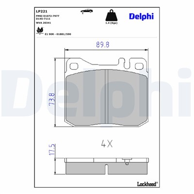 DELPHI LP221 EAN: 5012759301333.