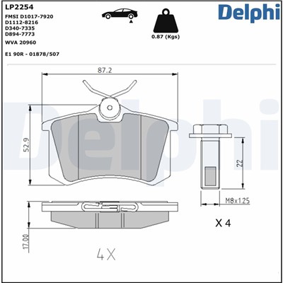 DELPHI LP2254 EAN: 5012759463369.