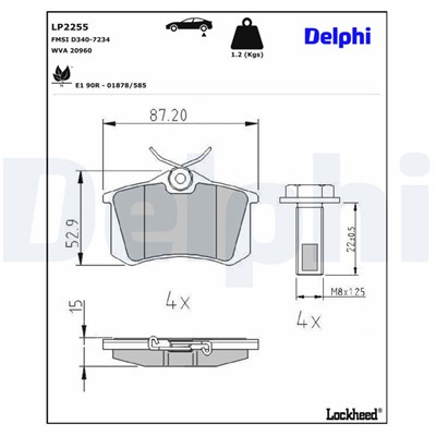 DELPHI LP2255 EAN: 5012759463376.
