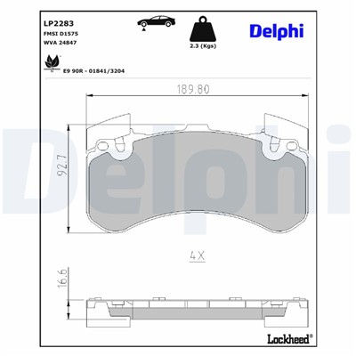DELPHI LP2283 EAN: 5012759470190.