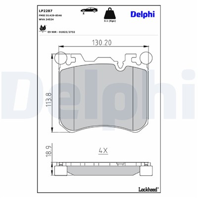 DELPHI LP2287 EAN: 5012759467527.