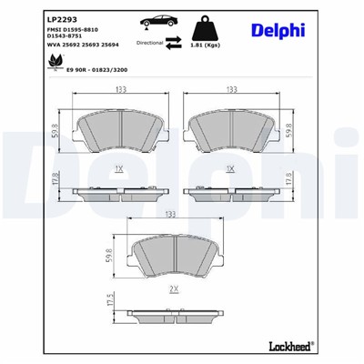 DELPHI LP2293 EAN: 5012759468418.