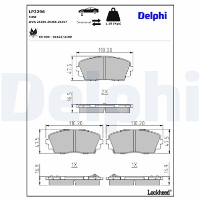 DELPHI LP2296 EAN: 5012759470213.
