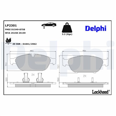 DELPHI LP2301 EAN: 5012759467565.