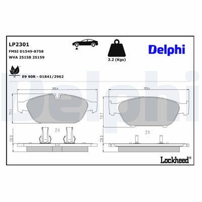 DELPHI LP2301 EAN: 5012759467565.