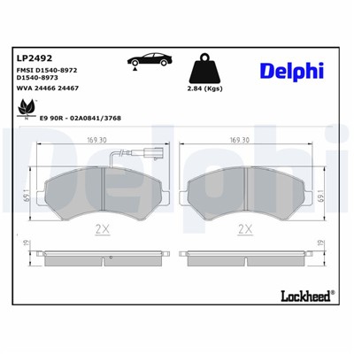 DELPHI LP2492 EAN: 5012759503126.