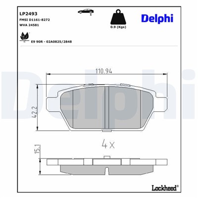 DELPHI LP2493 EAN: 5012759503584.