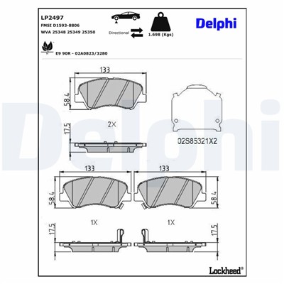 DELPHI LP2497 EAN: 5012759507803.